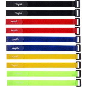 10 Pcs Hook and Loop Straps Tie downs Fasteners Stabilizer Straps - Assorted Colors (Multi-color, 21''x1'') in Kuwait