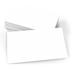 321Done Dot Grid Index Cards, Dot Pattern - Made in USA - Extra Small 3x5 (Set of 50) Dot Bullet 0.20 Double-Sided Journal Planning Graph Ruled Grids Thick Heavy Duty Cardstock, White in Kuwait