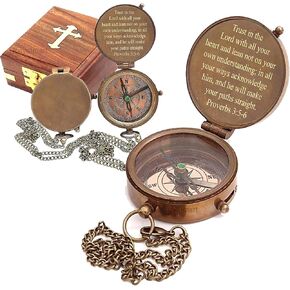 Brass Compass Engraved Gift for Son, Grandson, Daughter, Baptism, Confirmation Communion Godson Church Graduation Day in Kuwait