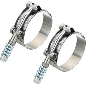 PATIKIL T-Bolt خرطوم المشابك مع الربيع، 2 حزمة 304 الفولاذ المقاوم للصدأ قابل للتعديل خرطوم المشبك نطاق العمل 89-97mm (3.5-3.8 ") لمعرف خرطوم 3.25" in Kuwait