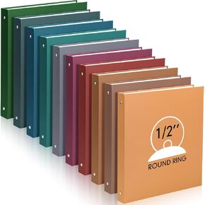 Ctosree 10 Pcs Colored 3 Ring Binder with 2 Pockets Hardcover Loose Leaf Binder for Office Fits 11 x 8.5 Size Paper, 10 Colors(1.5",Simple Color) in Kuwait