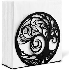 MSJGA Napkin Holder for Dining Table,Stainless Steel Upright Napkin Holder for Kitchen & Countertop,Modern Black Metal Paper Holder for Western Restaurant Coffee Shop,Dining Room Decor in Kuwait
