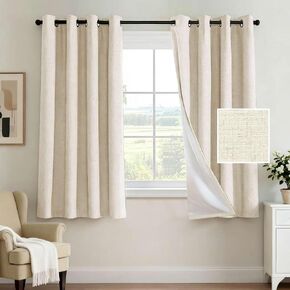 H.VERSAILTEX 100% Blackout Curtain for Bedroom 63 Inches Long Grommet Linen Face Full Light Blocking Curtain Drape for Living Room Thermal Insulated Linen Look Curtain 1 Panel, 52" W x 63" L, Sage in Kuwait