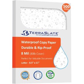 Copy Paper Waterproof Laser Printer, Rain Weatherproof, 8 MIL, 8.5x11-inch, 25 Sheets in Kuwait