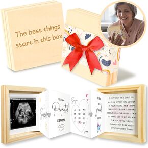 WOODAMORE Cute Pregnancy Announcement for Grandma - Grandparents Baby Announcement Gifts, Surprise Grandma Pregnancy Announcement Box, New Baby Reveal Ideas, Pregnancy Reveal Promoted To Grandma in Kuwait