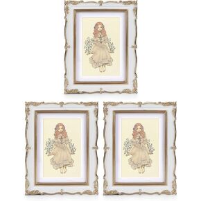 PHAREGE Vintage 5x7 Picture Frame, Ornate Gold 4x6 Picture Frame with Mat or 5x7 Photo Frame without Mat, Antique Decor for Tabletop or Wall Display, 1 Pack in Kuwait