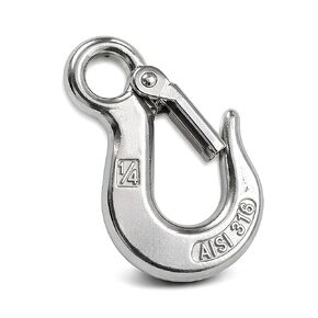 MarineNow Stainless Steel 316 Eye Chain Grab Slip Hook with Latch 1/4", 5/16", 3/8", 1/2" Choose Quantity (1/4", 1-Pack) in Kuwait