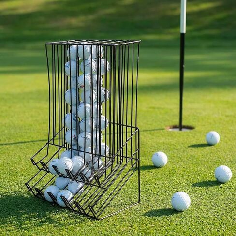 MyGift 90 Capacity Golf Ball Holder - Black Metal Golf Ball Basket Miniature Display Rack Dispenser in Kuwait