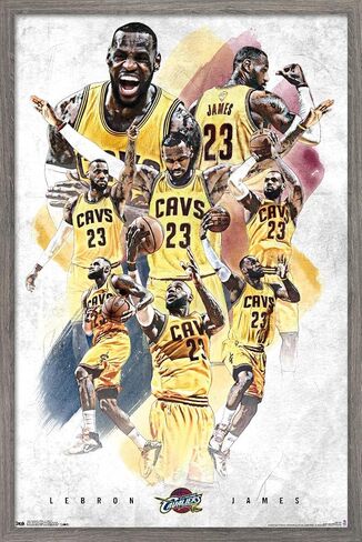 ملصق حائط من Trends International NBA Cleveland Cavaliers - Lebron James 15، 22.37 بوصة × 34.00 بوصة، حزمة ملصق ومشبك ممتاز in Kuwait