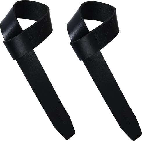 | Leather weight Lifting Wrist Straps | Set of 2, 20" Genuine Leather Grips for heavy lifts | Soft, Pliable, Wrist support for Strength Training & Exercise in Kuwait