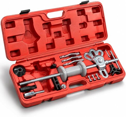 XtremepowerUS الثقيلة 13 قطعة السيارات دنت مجتذب الجسم مجموعة 10 رطل انزلاق المطرقة طقم إطار إصلاح مع حقيبة حمل in Kuwait