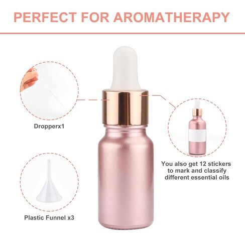 12 Pack Pink Glass Dropper Bottle Essential Oils Bottle With Glass Eye Dropper Perfume Sample Container Glass Vials For Liquids (50ml/1.7oz) in Kuwait
