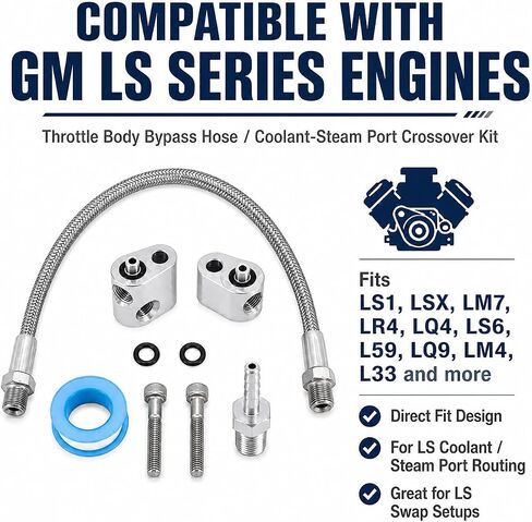 LS Throttle Body Bypass Hose kit LS Coolant/Steam Port Crossover Hose Kits… in Kuwait