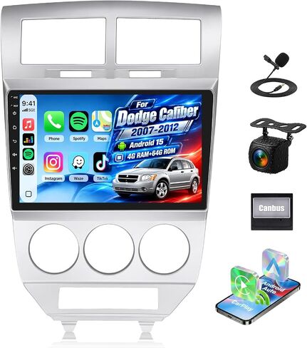 2G/64G Android 13 Car Stereo for Hyundai Elantra 2007-2010 Radio with Wireless Apple Carplay&Android Auto GPS Navigation, 9" Touchscreen Bluetooth Hi-Fi Audio/WiFi/SWC/USB+Backup Camera&Mic in Kuwait
