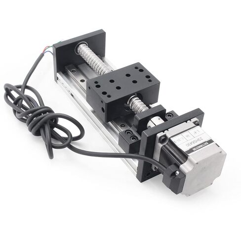RATTMMOTOR HBX1605 100mm / 3.94" Linear Motion Guide Actuator Double Linear Rail Slide 1605 Ballscrew Motorized XY XYZ Linear Stage Table Nema23 Stepper Motor for DIY CNC Router Engraver Machine in Kuwait