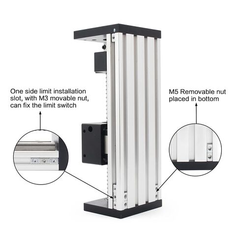RATTMMOTOR HBX1605 100mm / 3.94" Linear Motion Guide Actuator Double Linear Rail Slide 1605 Ballscrew Motorized XY XYZ Linear Stage Table Nema23 Stepper Motor for DIY CNC Router Engraver Machine in Kuwait