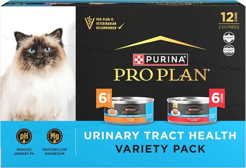 Purina Pro Plan Urinary Tract Wet Cat Food Variety Pack Urinary Tract Health Beef and Chicken Entrees - (Pack of 12) 5.5 oz. Cans in Kuwait