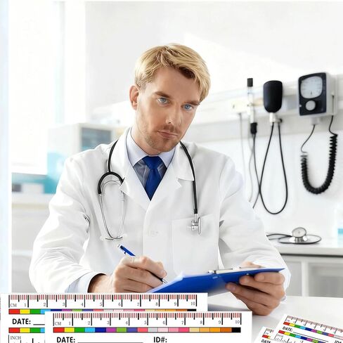 ملصق أدوات قياس الجروح ذاتية اللصق، 100 قطعة من مسطرة قياس الجروح، أداة قياس مسطرة طبية للجسم لقياس الجروح، شريط قياس مساطر in Kuwait
