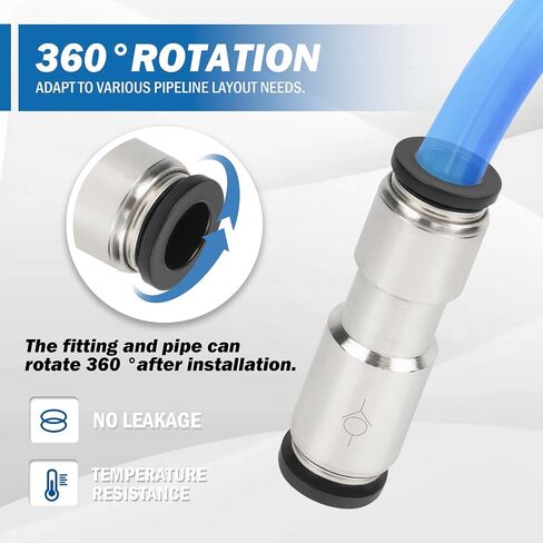 Pneumatic Push to Connect Fitting Check Valve 1/2" OD x 1/2" OD One-way Valve Pack of 2 in Kuwait
