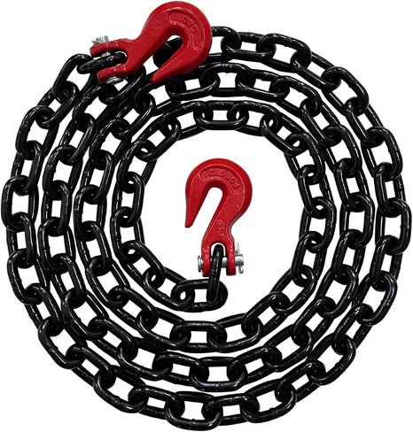 سلسلة ربط النقل Falcon Cargo 3/8" X 10' درجة 80 - 7100LB WLL - خطاف إمساك Clevis، ربط للأسفل، سحب in Kuwait