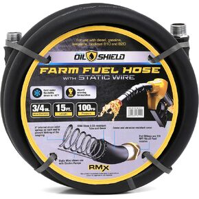 خرطوم نقل وقود المزرعة من الجيل التالي من Oil Shield - ولاعة - مقاوم للالتواء 2X - مضاد للكهرباء الساكنة - 4 مقيدات لثني قبضة الأصابع (1 بوصة × 30 بوصة) OSFHONE30 in Kuwait