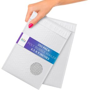 ABC PACK & SUPPLY White Poly Bubble Mailers, 5 x 9 Inches. Pack of 25 Padded Envelopes Self Seal. Cushioning Plastic Bubble Envelopes. Self-Adhesive Padded Shipping Bags for Small Business in Kuwait
