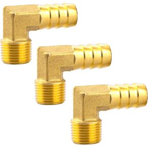 (4-PCS) 90 Degree Brass Pipe Fitting,5/16" Barb x 1/4" NPT Male Adapter,Brass Hose Barbed Elbow Fitting 90 Degree Elbow Adapter in Kuwait