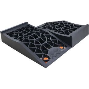 Car Ramps for Oil Changes Wheel Chocks Bundle Upgrade with Anti-Slip Pads, Low Profile Car Ramps for Low Cars,Portable Ramp for Car Lift Vehicle Tire Maintenance [2pcs Ramps & 2pcs Pads &2pcs Chocks] in Kuwait
