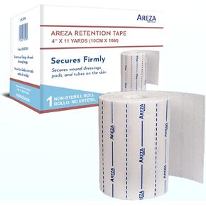 Areza Medical Surgical Tape - Cut with Scissors - Retention Tape - Securing Wound Dressings & Medical Catheters, Tubes, Lines, & Devices - 2" x 11 Yards, One Roll in Kuwait