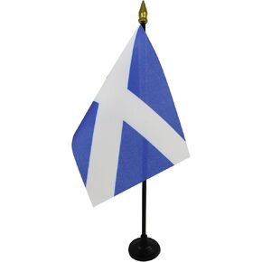 AZ FLAG Scotland Table Flag 4'' x 6'' - Scottish Desk Flag 15 x 10 cm - Golden Spear top in Kuwait