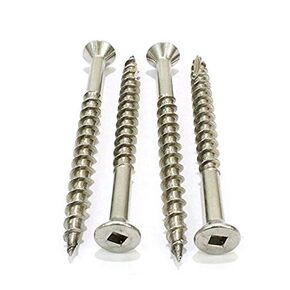#14 x 4" Marine Grade Type 316 Stainless Steel Deck Screw Internal Square Drive, Bugle Head (Quantity: 25) Type 17 Wood Cutting Point, 2-3/4" of Thread Length, #14 Screw Diameter, 4" Screw Length in Kuwait
