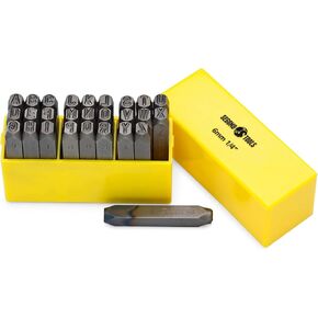 Segomo Tools 1/4 Inch (Sizes: 0-8) Professional Number Metal Stamps Set (for Leather, Wood, Copper, Brass, Aluminum, Mild Steel) | 9 Pcs Number Metal Punch Kit | 6 MM Steel Number Stamps - NUMBER14 in Kuwait