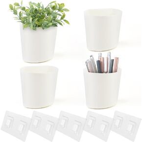 Wall Caddy Pen Holders, Pencil Cups Organizer for Marker/Remote/Crayon/White Board Accessories, with Adhesive Stickers, Office Home Craft Class Kids Room Art Organization (White & Black) in Kuwait