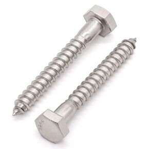 Glvaner (8 pcs) 1/2" x 3" Stainless Steel Hex Head Lag Bolts, Hexagonal Head Lag Screws, 304 Stainless Steel 18-8, Secure Hold for Wood in Kuwait