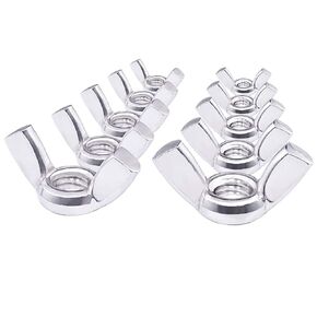 Wing Nuts,1/4"-20 Wing Nuts,304 Stainless Steel Wing Nuts,Fasteners Parts Butterfly Nut,Hurrican Screws Hand Twist Tighten Ear Wingnuts,50PCS in Kuwait