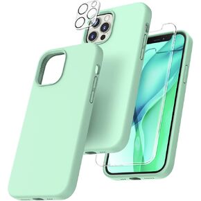 TOCOL [5 in 1 for iPhone 13 Pro Case, with 2 Pack Screen Protector + 2 Pack Camera Lens Protector, Slim Silicone Phone Case iPhone 13 Pro 6.1 Inch, [Anti-Scratch] [Drop Protection], Stone in Kuwait