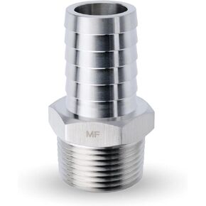 MAACFLOW Stainless Steel 3/8" Male NPT to 5/8" Hose ID Barb Barbed Hose Fitting Adaptor Connector (Pack of 2) in Kuwait