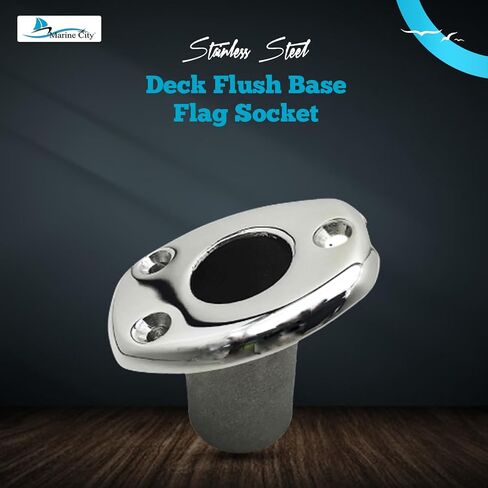 MARINE CITY 316 Grade Stainless Steel Durable Deck Flush Mounting Base Flag Socket Grade T-Handle (Fits for 1 Inch Pole) for Boats – Yachts – Marines – Hardware Accessories (Pack of 1) in Kuwait