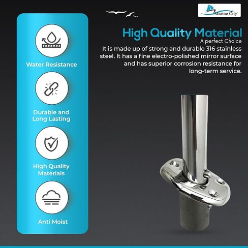 MARINE CITY 316 Grade Stainless Steel Durable Deck Flush Mounting Base Flag Socket Grade T-Handle (Fits for 1 Inch Pole) for Boats – Yachts – Marines – Hardware Accessories (Pack of 1) in Kuwait