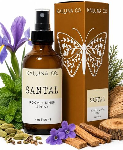 Santal Artisan Natural Room and Linen Spray with Pure Essential and Fragrance Oils, Made in California (4 oz), 33 in Kuwait