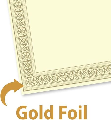 شهادات رقائق جغرافية، مقاس 20.32 سم × 27.94 سم، زهور ذهبية، عبوة من 12 قطعة in Kuwait