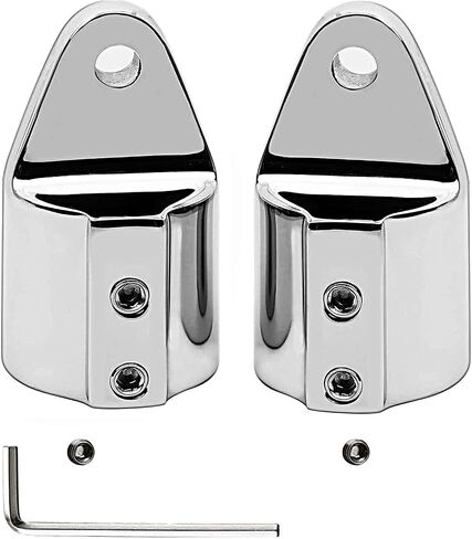 Marine Pair 316SS Heavy Duty Bimini Top Cap External Eye End Boat Fittings with Two Screws Hardware Fits 7/8" or 1" OD Round Tube in Kuwait