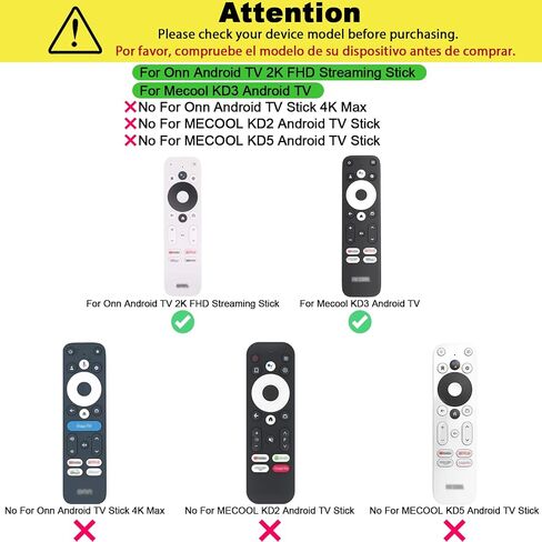 Remote Controls Case for Mecool KD3 Android TV/Onn. Android TV 2K FHD Streaming Stick Protective Cover Silicone (Black) in Kuwait