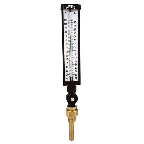 Winters TIM Series Dual Scale Aluminum Industrial 9IT Thermometer, 3-1/2" Stem, 3/4" NPT with Thermowell, 0-120 F/C Range in Kuwait
