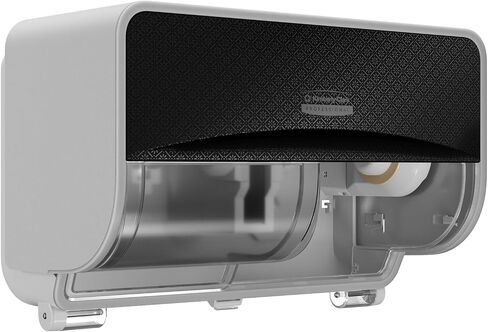 Kimberly-Clark Professional ICON Coreless Standard Roll Horizontal Toilet Paper Dispenser 2 Roll (58722), with Black Mosaic Design Faceplate, 7.9" x 12.4" x 6.42" (Qty 1) in Kuwait