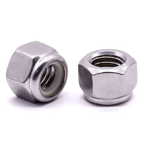 9/16"-12 Nylon Insert Hex Lock Nuts, Allen Hex Drive, 304 Stainless Steel 18-8, Full Thread, Coarse Thread UNC, Pack of 10 in Kuwait