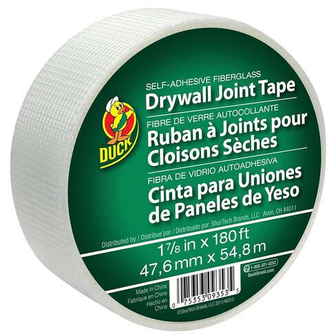Duck Brand 1.88-Inch by 180 Feet Single Roll Self-Adhesive Fiberglass Drywall Joint Tape, White (282083) in Kuwait