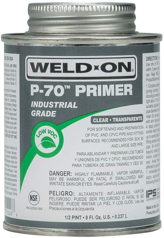 Weld-On 10227 P-70 مادة تمهيدية غير هيكلية من مادة PVC/CPVC من الدرجة الصناعية - سريعة المفعول ومنخفضة المركبات العضوية المتطايرة، أرجواني، 1/2 باينت (8 أونصة سائلة) in Kuwait