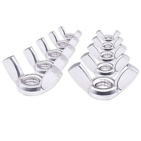 Wing Nuts,1/4"-20 Wing Nuts,304 Stainless Steel Wing Nuts,Fasteners Parts Butterfly Nut,Hurrican Screws Hand Twist Tighten Ear Wingnuts,50PCS in Kuwait