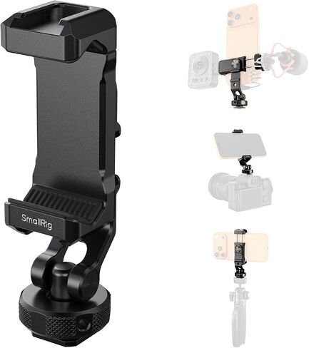 SMALLRIG دعم الهاتف المعدني العالمي مع حامل الحذاء البارد، محول حامل الهاتف الذكي يدعم مفاصل التعديل المجانية، حامل ثلاثي للهاتف لهاتف iPhone 17 16 15 14، لهاتف Samsung Galaxy إلخ - 4382 in Kuwait
